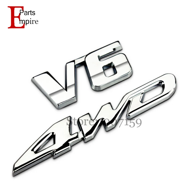 Стайлинга автомобилей Металл Хром 4WD V6 Логотип Герба Знак Колеса Авто Наклейки