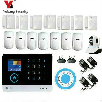 

Yobang Security 2.4G smart home security wifi gprs wifi gsm alarm system Android/IOS APP remote control voice prompt work