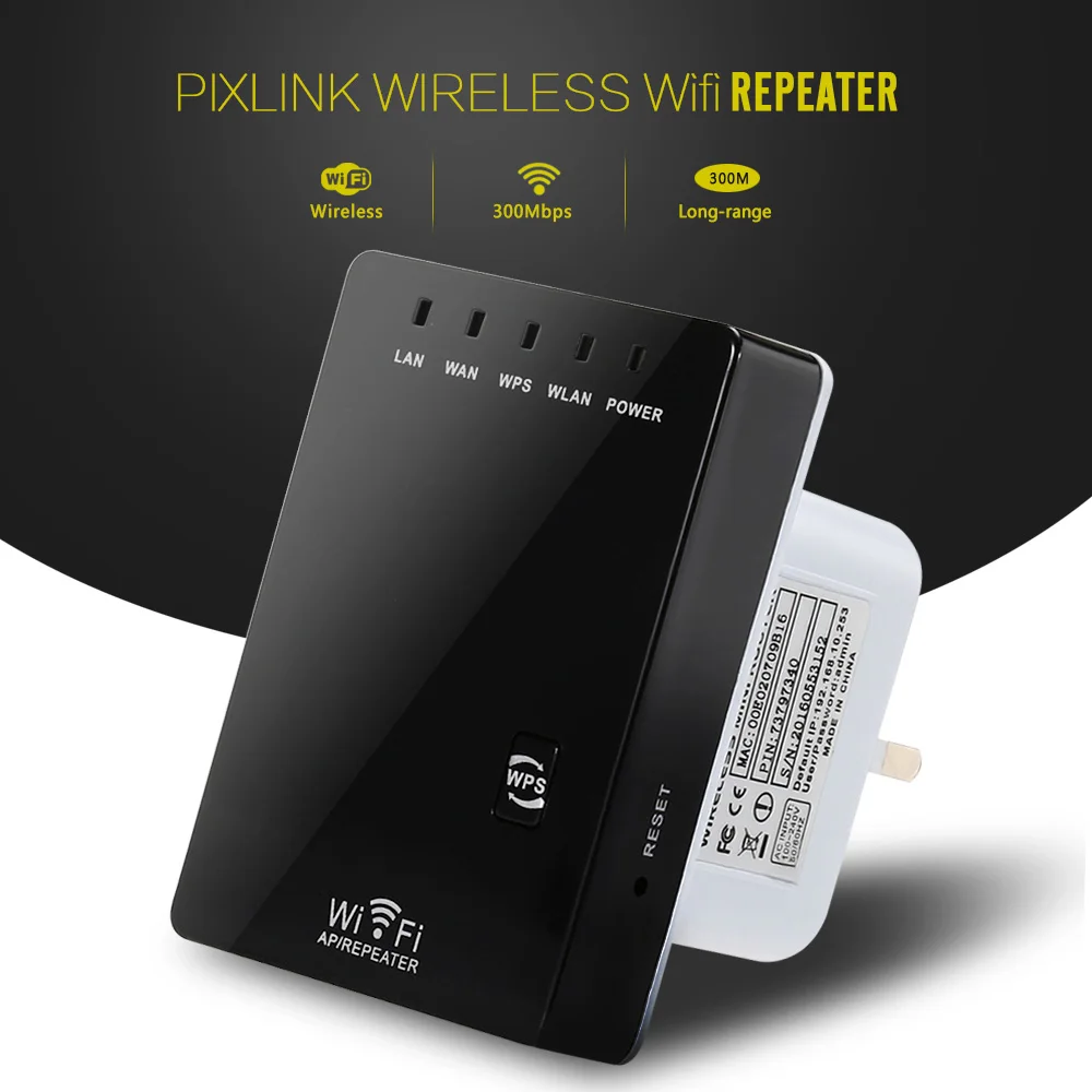 

300Mbps Wifi Repeater Wireless Mini Router Signal Range Extender 2 LAN Ports 802.11n/ b/g Wi-Fi Network Expander Amplifie