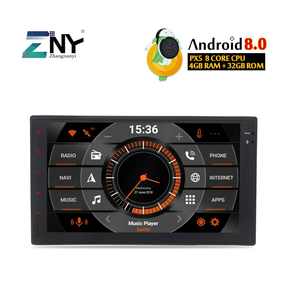 7 "HD 8 Core Android 0 в тире два Din универсальный автомобильный стерео головное