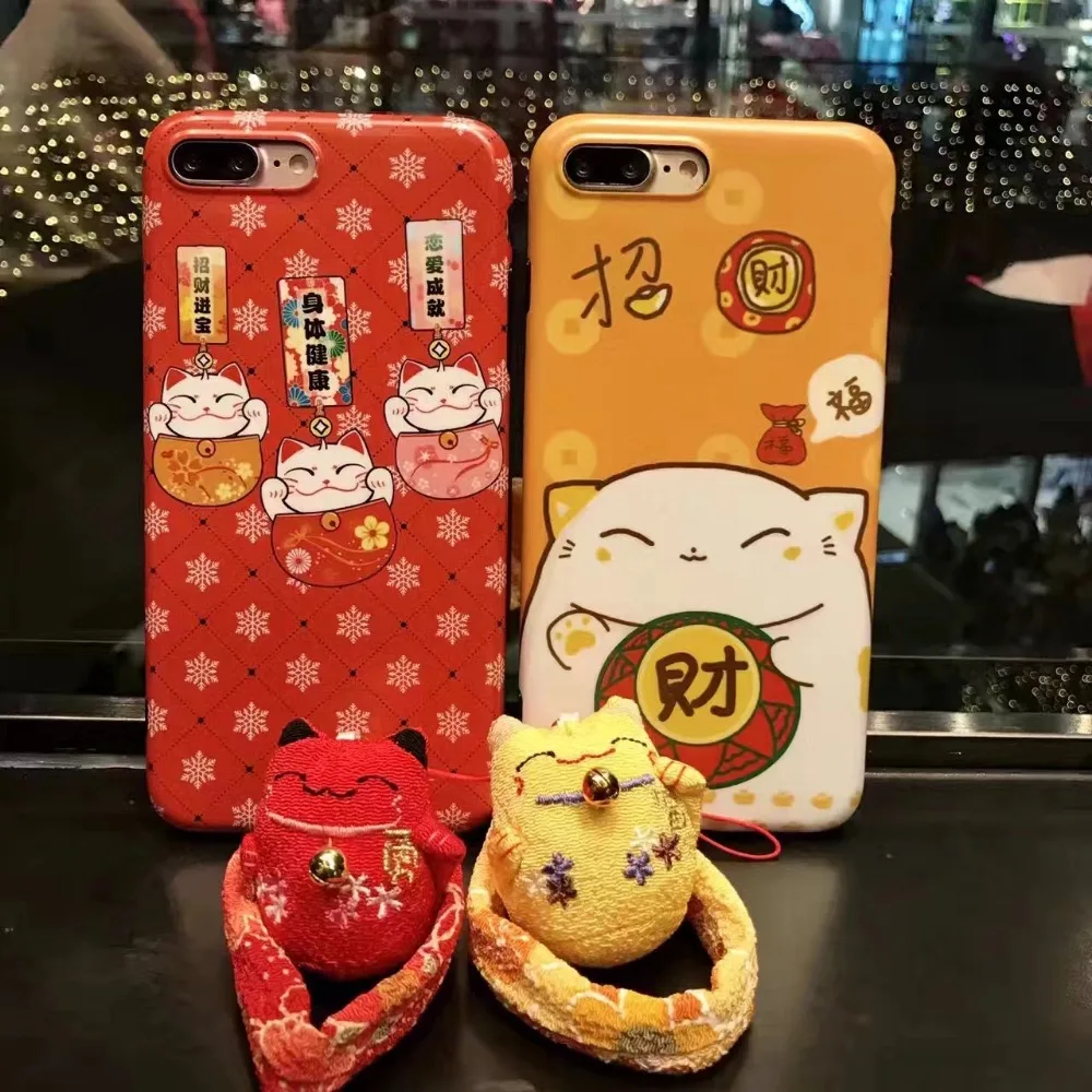 Для apple Iphone 6 s 7 плюс новый Япония Мода мило мультфильм lucky cat обезьяна кукла