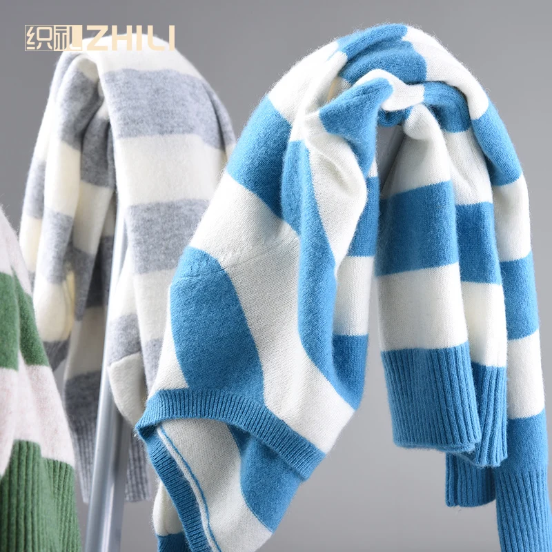 2017 Women 100% Cashmere Crew Neck Stripes Pullover Oneck Fashion Pullover Sweater Winter Swaters Multi Color
2017 Women 100% Cashmere Crew Neck Stripes Pullover Oneck Fashion Pullover Sweater Winter Swaters Multi Color