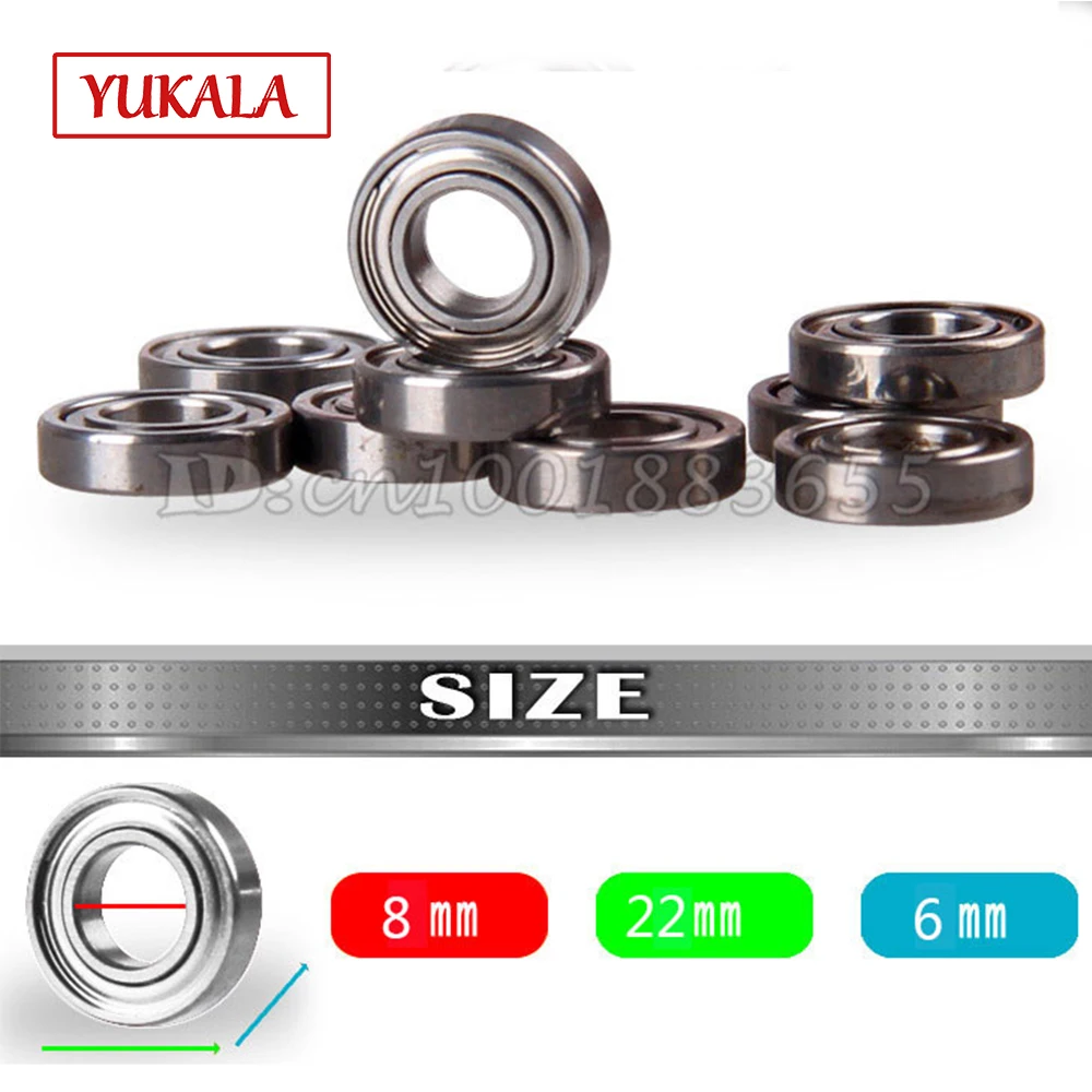 YUKALA 8x22x6mm bearings 10pcs High quality RC Aircraft/Ship/Tank suitable Axle Bearings
YUKALA 8x22x6mm bearings 10pcs High quality RC Aircraft/Ship/Tank suitable Axle Bearings