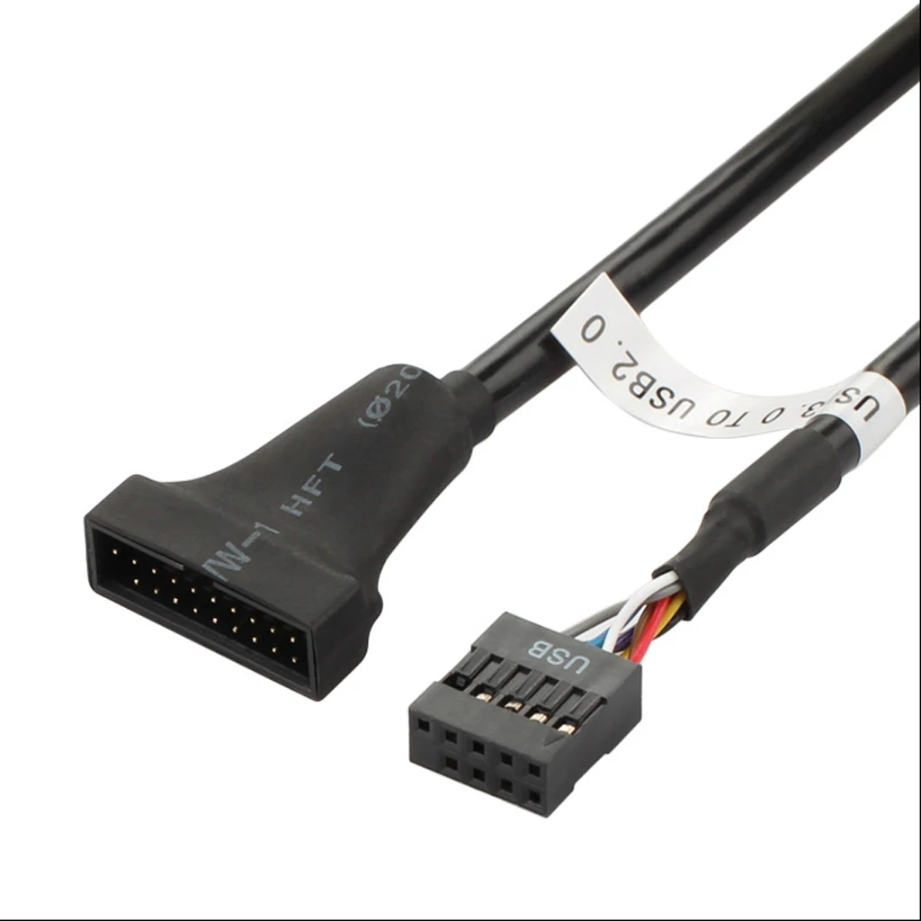 

Внутренний USB-Кабель-адаптер 20-p USB 3,0 «папа» к 9-p USB 2,0 «мама», материнская плата, компьютерные кабели и разъемы, расширение вентилятора