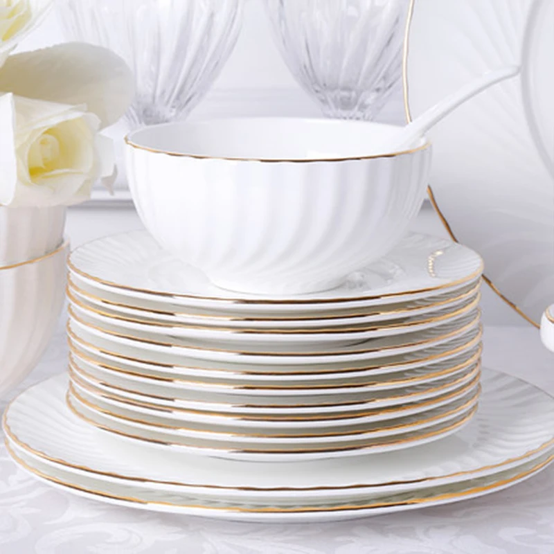Dish And Plates Bone china Dinner Set China Health Tableware White Ceramic Fruit tray Soup plate Bowl Dish Gift Porcelain
Dish And Plates Bone china Dinner Set China Health Tableware White Ceramic Fruit tray Soup plate Bowl Dish Gift Porcelain