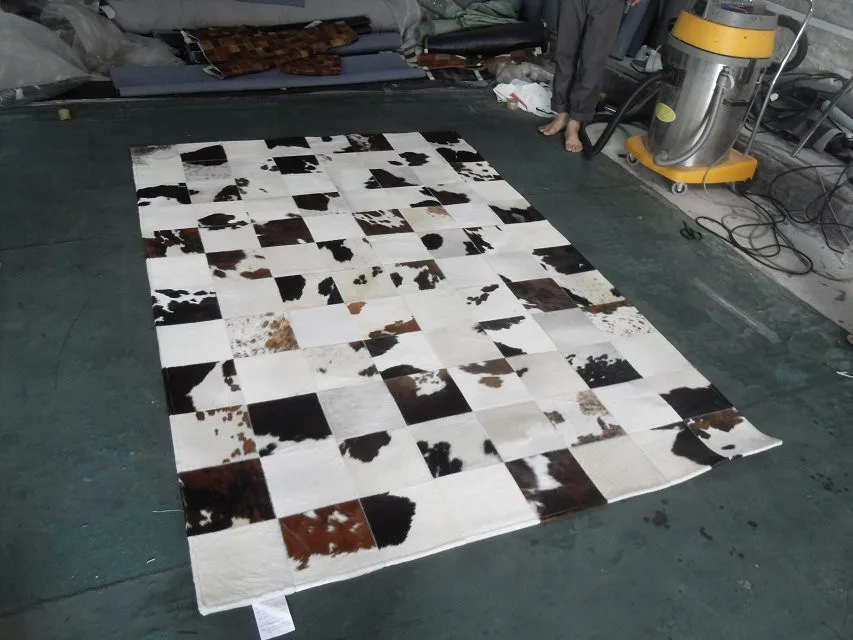 Fashionable art carpet 100% natural genuine cowhide leather custom size bath rugs 
Fashionable art carpet 100% natural genuine cowhide leather custom size bath rugs