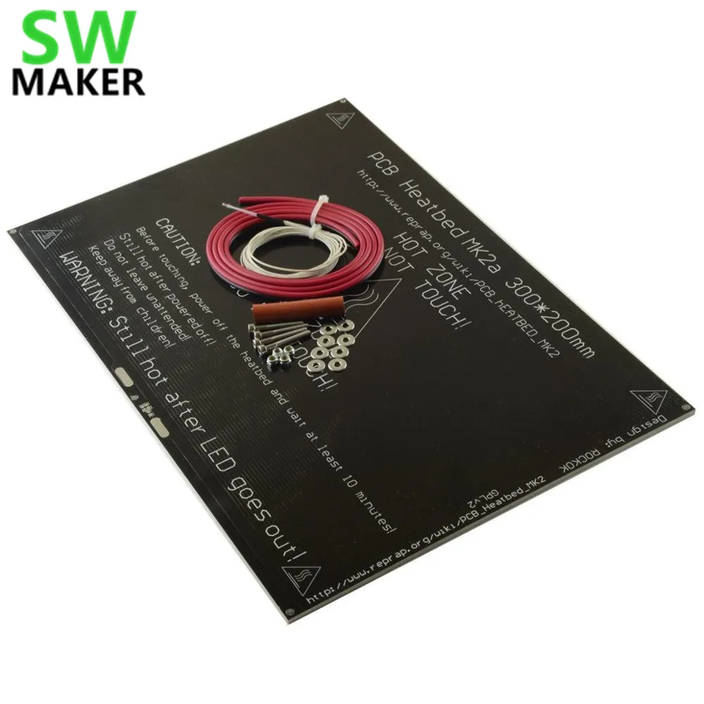

3D Printer MK3 MK2A 300x200mm Aluminum Heated Bed, Hardware, Wiring, Thermistor Kit for Prusa i3 or other RepRap Upgrade