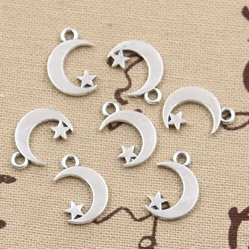15pcs Charms Double Sided Moon Star 17x11mm Antique Making Pendant fit,Vintage Tibetan Bronze Silver color,DIY Handmade Jewelry
15pcs Charms Double Sided Moon Star 17x11mm Antique Making Pendant fit,Vintage Tibetan Bronze Silver color,DIY Handmade Jewelry