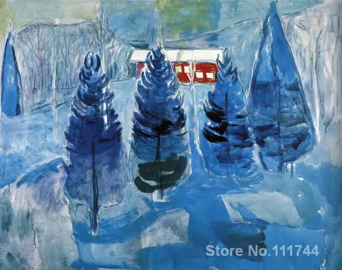 Paintings by Edvard Munch Red House and Spruces decorative art Handmade High Quality
Paintings by Edvard Munch Red House and Spruces decorative art Handmade High Quality