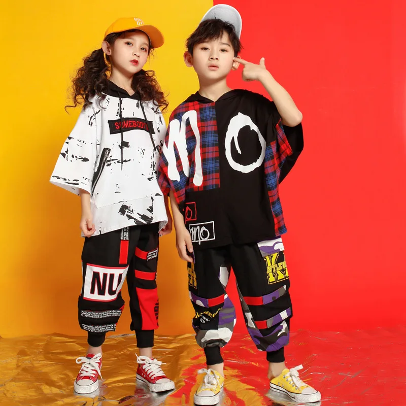 Girls Boys Loose Shirt Pants Shorts Hip Hop Costume Clothing Outfits Dance Costumes for Kids Ballroom Dancing Streetwear | Тематическая