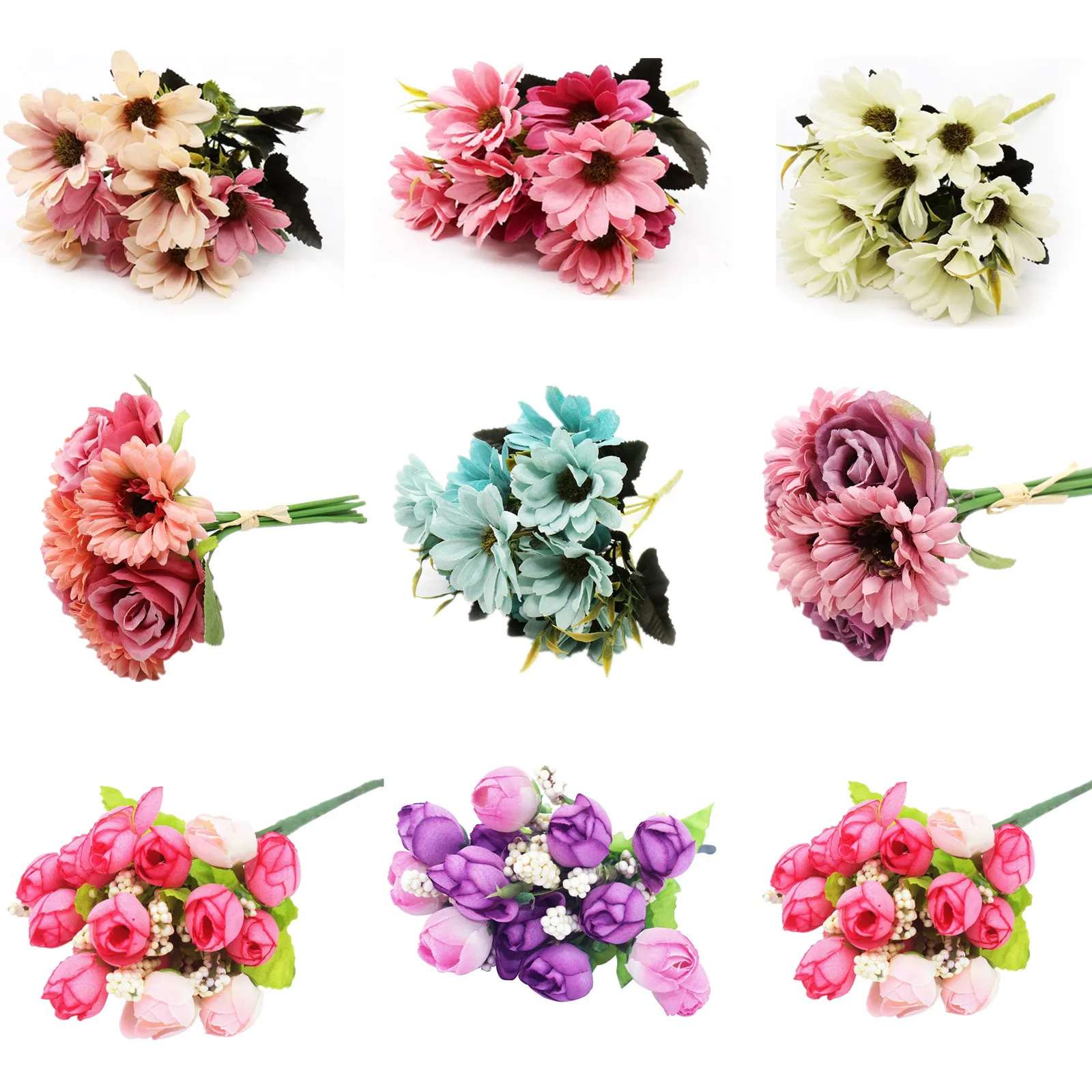 Wedding Decoration 15 head Silk Rose Artificial Flower Branch Bridal Flower Bouquet Home Table Decoration Artificial Daisy
Wedding Decoration 15 head Silk Rose Artificial Flower Branch Bridal Flower Bouquet Home Table Decoration Artificial Daisy