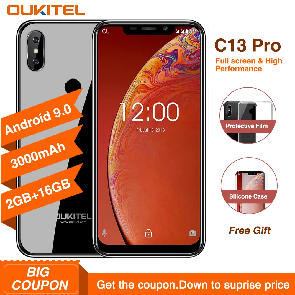 OUKITEL C13 Pro 5G/2 4G wifi Android 9 0 MT6739 Четырехъядерный смартфон 6 18 "19:9 2 Гб 16 мобильный