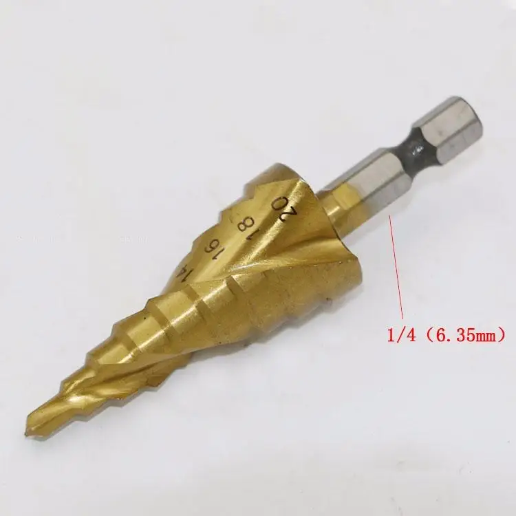 4-20 HSS 4241 Steel Step Cone Titanium Coated Drill Bit Cut Tool Set Hole Cutterwith Hex Shank
4-20 HSS 4241 Steel Step Cone Titanium Coated Drill Bit Cut Tool Set Hole Cutterwith Hex Shank
