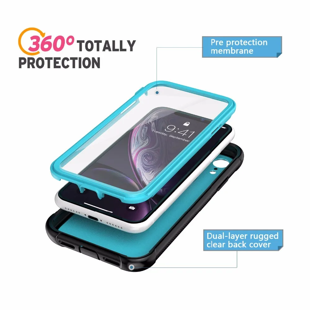 For iPhone Xr Full-Body Rugged Cover Case with Built-in Screen Protector Support Wireless Charging Thin Case for iPhone XR 6.1"
For iPhone Xr Full-Body Rugged Cover Case with Built-in Screen Protector Support Wireless Charging Thin Case for iPhone XR 6.1"