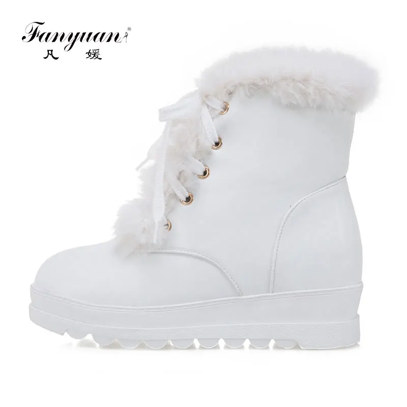 fanyuan 2018 Women Ankle Boots Lace Up Pu Leather Wedges Heel Round Toe Winter Keep Warm Fashion Women Boots Size 34-43
fanyuan 2018 Women Ankle Boots Lace Up Pu Leather Wedges Heel Round Toe Winter Keep Warm Fashion Women Boots Size 34-43
