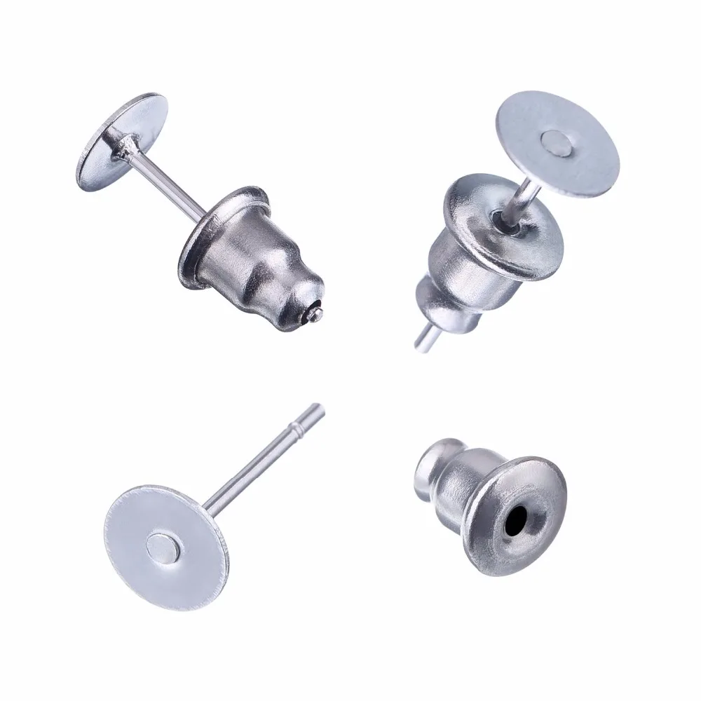 50 Pairs Stainless Steel Bullet Clutch Earrings Safety Backs and Blank Earring Pin Studs Findings Posts,
50 Pairs Stainless Steel Bullet Clutch Earrings Safety Backs and Blank Earring Pin Studs Findings Posts,
