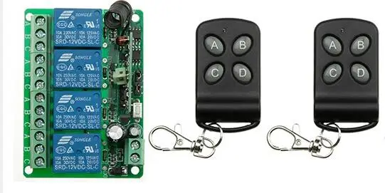 DC12V 4CH реле 10A RF беспроводной переключатель системы дистанционного управления 1 * приемник и 2 * передатчик беспроводной переключатель освещения для умного дома
DC12V 4CH реле 10A RF беспроводной переключатель системы дистанционного управления 1 * приемник и 2 * передатчик беспроводной переключатель освещения для умного дома
