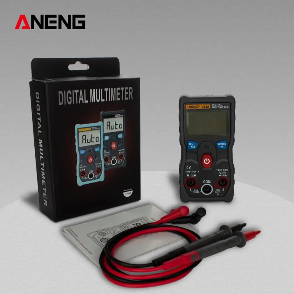Aneng V03A Data Multimeter Ncv Digital Lcd Ac/Dc Voltmeter Auto Range Diode Resistence Frequency Capacitance Tester Wholesale
Aneng V03A Data Multimeter Ncv Digital Lcd Ac/Dc Voltmeter Auto Range Diode Resistence Frequency Capacitance Tester Wholesale