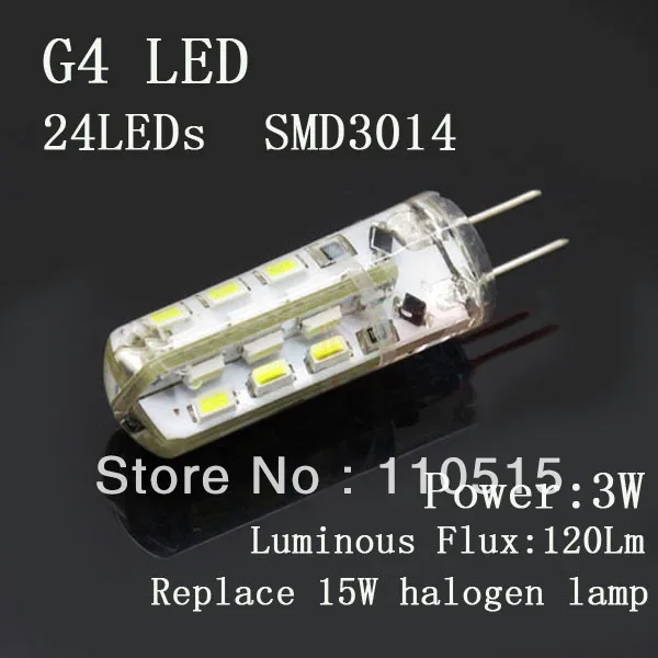 G4 3.6 Вт 3500 К 120 люмен 24 SMD 3014 из светодиодов теплый белый лампа 12 в постоянного тока