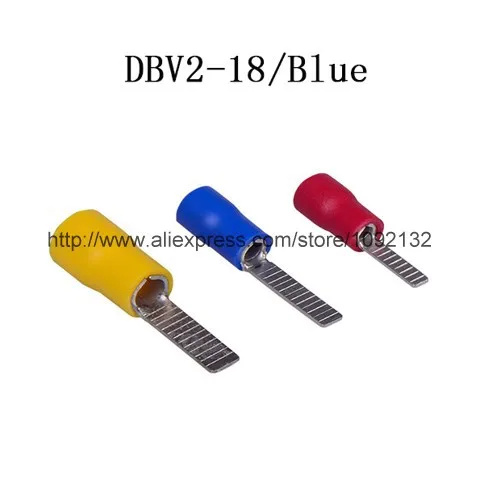 

DBV2-18 AWG16-14 blue Wire Connector Insulated Pin terminal Chip-Shaped Pre- Insulating Terminal 1000 pieces