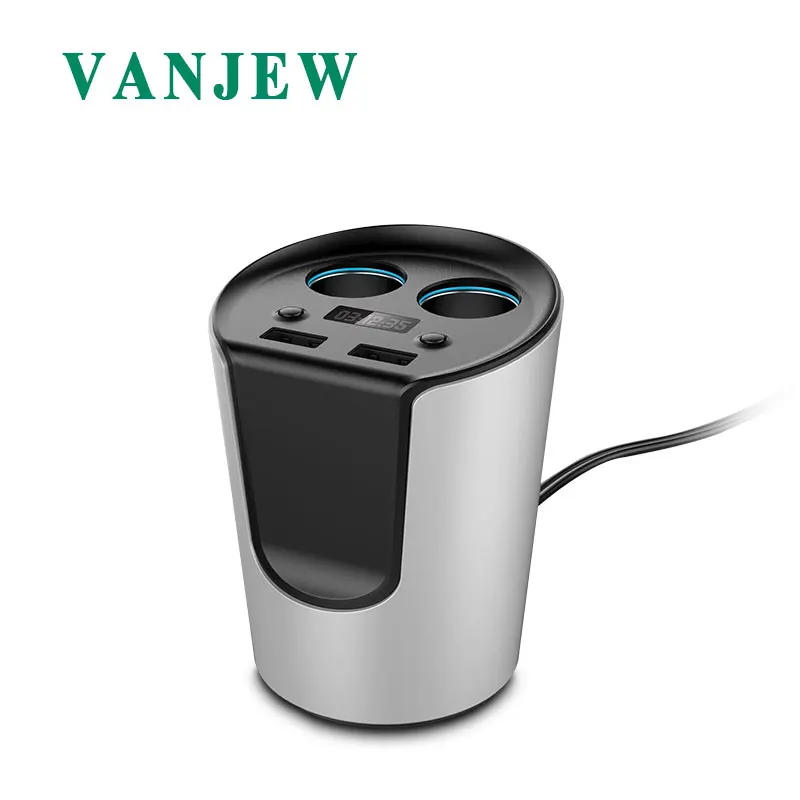 Vanjew C21 розетка для автомобильного прикуривателя чашки Форма Мощность 2 штекер