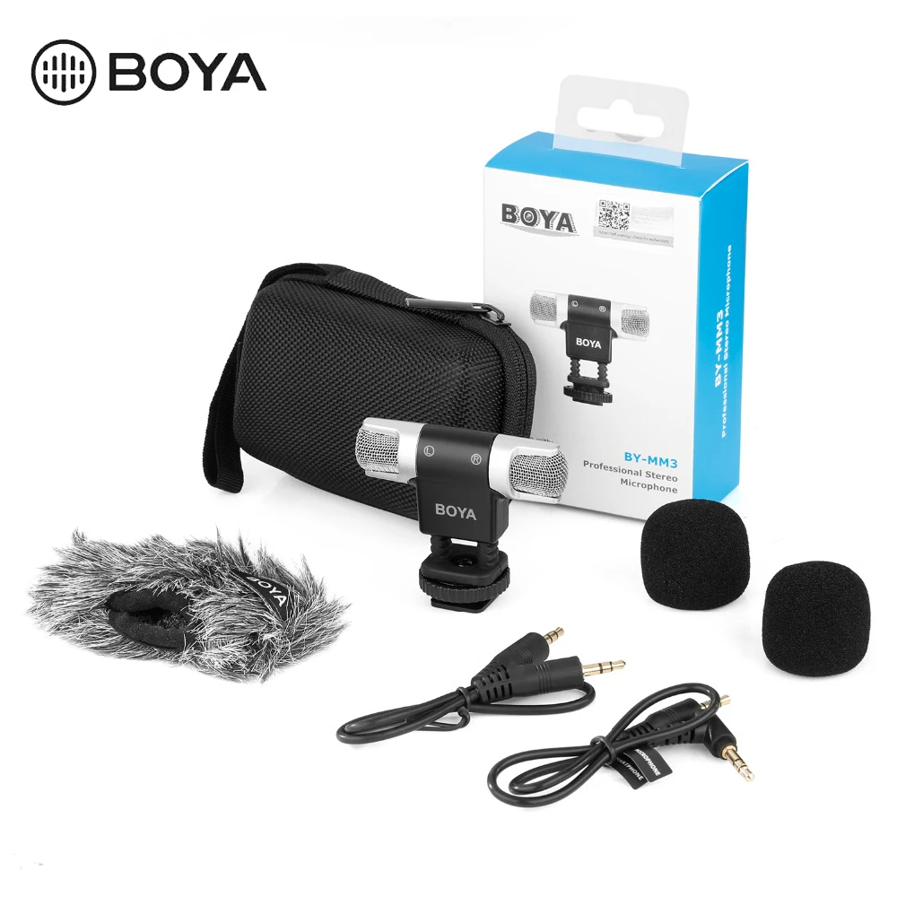 BOYA BY-MM3 Dual Head Stereo Recording Condenser Microphone for iPhone 8 Android Smartphone DSLR Camera DV Livestreaming Video
BOYA BY-MM3 Dual Head Stereo Recording Condenser Microphone for iPhone 8 Android Smartphone DSLR Camera DV Livestreaming Video