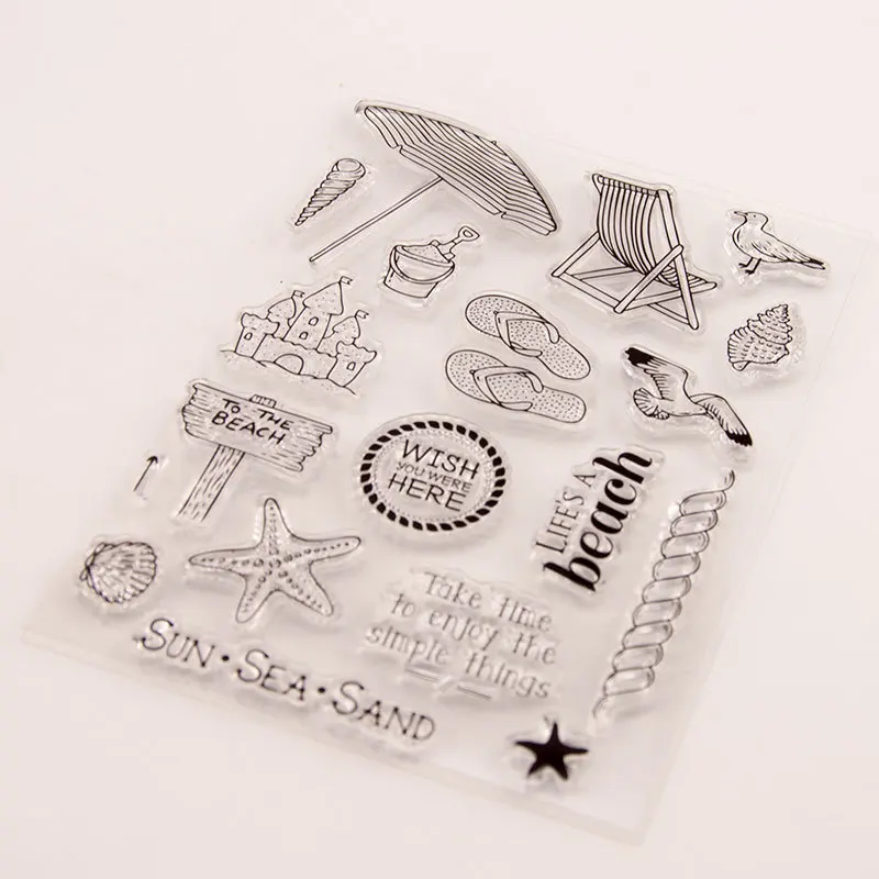 Hot sale Sun Sea Beach Stamp Transparent Clear Stamps Silicone Seal for DIY Scrapbooking Card Making Photo Album Decor Crafts
Hot sale Sun Sea Beach Stamp Transparent Clear Stamps Silicone Seal for DIY Scrapbooking Card Making Photo Album Decor Crafts