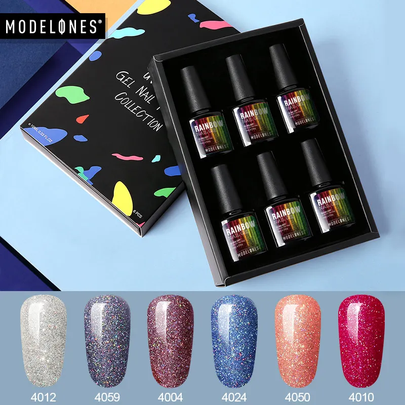 Modelones 6Pcs/Lot Neon Glitter UV Gel Nail Varnish Kits Rainbow UV Gel Nail Polish Set Shiny Sequins Led Gel Lacquer
Modelones 6Pcs/Lot Neon Glitter UV Gel Nail Varnish Kits Rainbow UV Gel Nail Polish Set Shiny Sequins Led Gel Lacquer