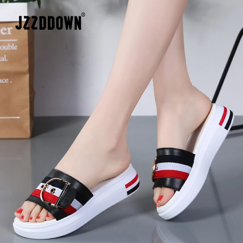 JZZDDOWN Women Slippers Flat Shoes Woman Genuine Leather Beach Sandals Ladies Luxury Belt Platform Slides Flip Flops Summer
JZZDDOWN Women Slippers Flat Shoes Woman Genuine Leather Beach Sandals Ladies Luxury Belt Platform Slides Flip Flops Summer