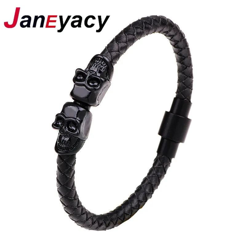 HOT Punk Black Leather Bracelets for Women Jewelry Vintage Skull Head Charm Bracelets & Men Bangles Magnetic Buckle Simple
HOT Punk Black Leather Bracelets for Women Jewelry Vintage Skull Head Charm Bracelets & Men Bangles Magnetic Buckle Simple