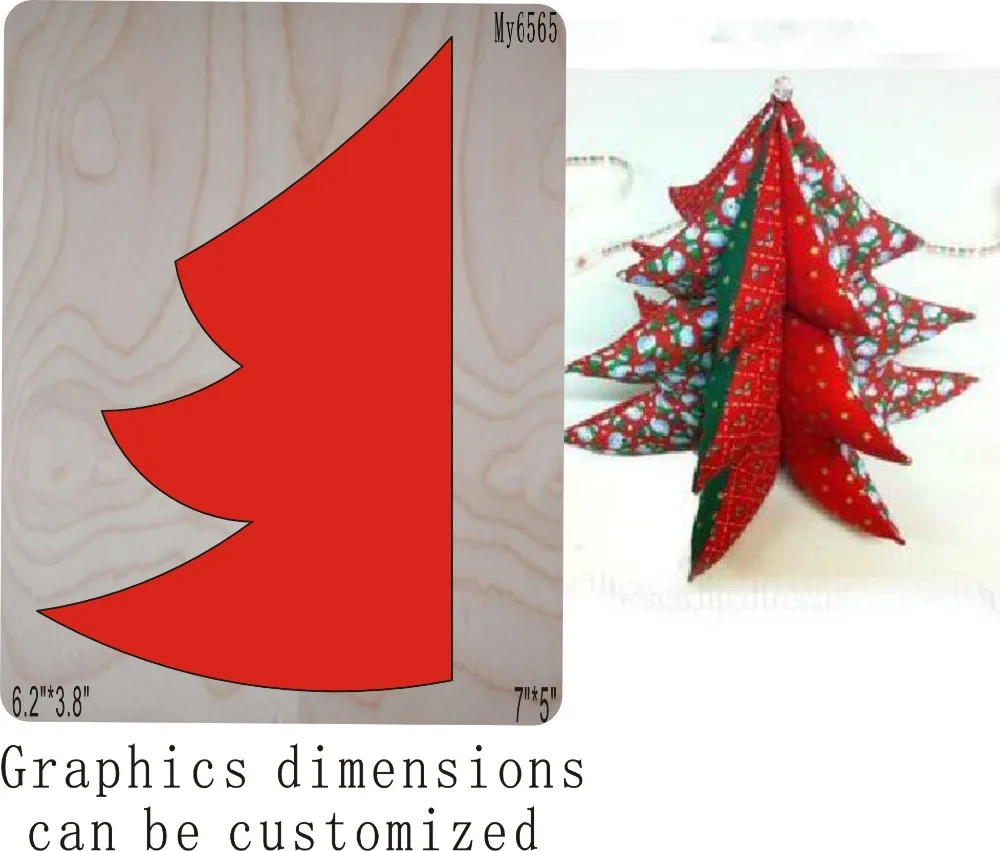 christmas tree-2 die cut accessories wooden die Regola Acciaio Die Misura , MY
