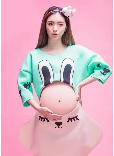 Реквизит для фотографий Happy Cherry беременных хлопковое короткое платье фотосессии