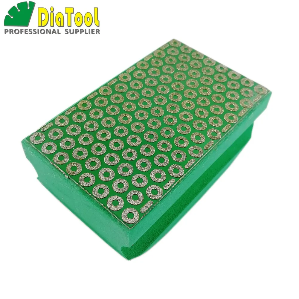 DIATOOL 1pc Grit #50 Electroplated Diamond Hand Polishing Pad 90X55MM Foam-backed Grinding Block For Marble Granite Tile Stone
DIATOOL 1pc Grit #50 Electroplated Diamond Hand Polishing Pad 90X55MM Foam-backed Grinding Block For Marble Granite Tile Stone
