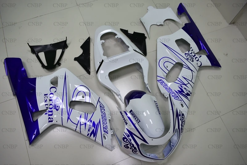 GSX R 600 750 1000 2000 - 2003 K12 Обтекатели для мотоциклов R600 R750 R1000 03 02 белые и синие