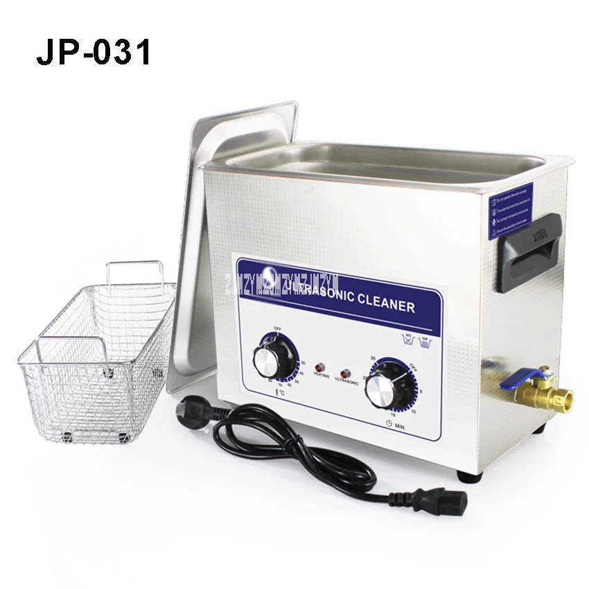 JP-031 Stainless Steel 6.5L 180W Digital Industry Ultrasonic Cleaner Knob Controller Heater Timer Bath With Baskets 110V/220V
JP-031 Stainless Steel 6.5L 180W Digital Industry Ultrasonic Cleaner Knob Controller Heater Timer Bath With Baskets 110V/220V