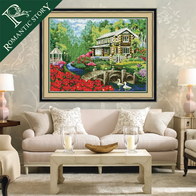 Romantic Story Summer Forest Villa Scenery Home Decoration Cross Stitch Handmade Needlework DMC Cross-Stitch For Embroidery Kits
Romantic Story Summer Forest Villa Scenery Home Decoration Cross Stitch Handmade Needlework DMC Cross-Stitch For Embroidery Kits