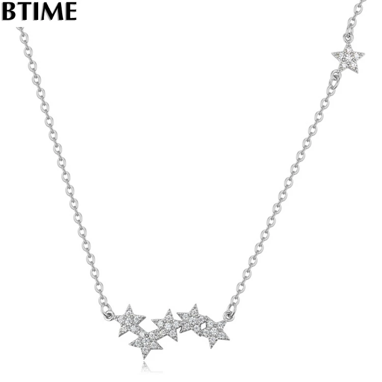 Btime оптовая продажа 2017 Шарм Звезда со стразами Цепочки и ожерелья Для женщин
