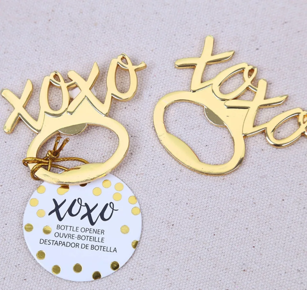 50pcs lot Creative Metal Gold Bridal shower party giveaways Anniversary souvenir Wedding return gifts XOXO bottle opener
50pcs lot Creative Metal Gold Bridal shower party giveaways Anniversary souvenir Wedding return gifts XOXO bottle opener