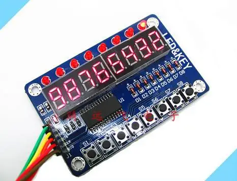 Free Shipping! TM1638 key digital tube LED display module (8-bit \ LED \ button) electronic module
Free Shipping! TM1638 key digital tube LED display module (8-bit \ LED \ button) electronic module
