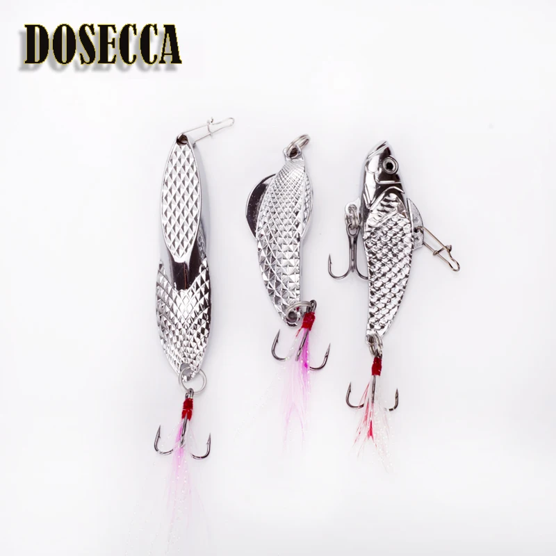 Metal Spinner Spoon Fishing Lures 10g 18g Silver Artificial Bait With Feather Treble Hook Trout Pike Bass Tackle
Metal Spinner Spoon Fishing Lures 10g 18g Silver Artificial Bait With Feather Treble Hook Trout Pike Bass Tackle