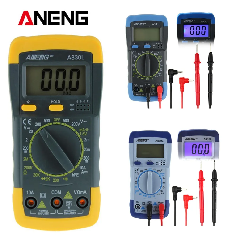 A830L LCD digital multimeter DC AC Voltage Freguency Multimeter Capacitance OHM Transisto Current Eletronics Tester multi meter
A830L LCD digital multimeter DC AC Voltage Freguency Multimeter Capacitance OHM Transisto Current Eletronics Tester multi meter