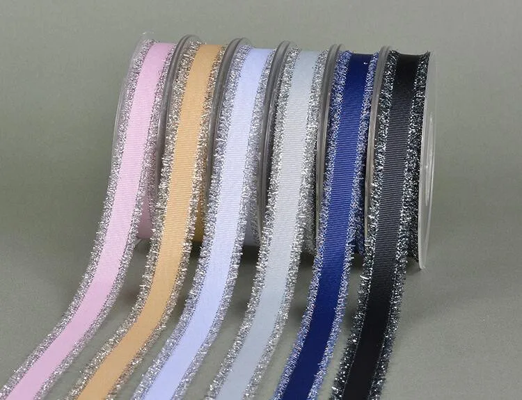 100yards Lot 1.6CM,2.5CM,3.8CM Solid Color Grosgrain Ribbon with Silver Fringed Edges For Wedding Party Decoration DIY Supply 
100yards Lot 1.6CM,2.5CM,3.8CM Solid Color Grosgrain Ribbon with Silver Fringed Edges For Wedding Party Decoration DIY Supply