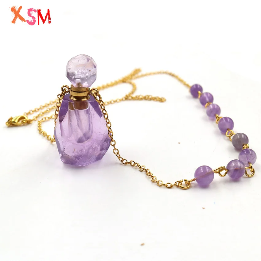 Natural Crystal Quartz Perfume Bottle Pendant Chakra Chain Beads Necklace for Oil Diffuser Aromatherapy Reiki Healing Jewelry 
Natural Crystal Quartz Perfume Bottle Pendant Chakra Chain Beads Necklace for Oil Diffuser Aromatherapy Reiki Healing Jewelry