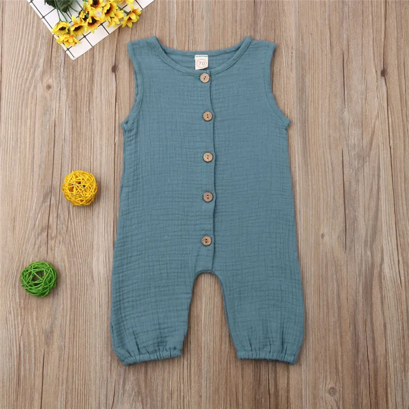 Newborn Baby Boys Girls Button Romper Unisex Baby Cotton Clothing Summer Sleeveless Tank Playsuits Solid Jumpsuits 0-24M
Newborn Baby Boys Girls Button Romper Unisex Baby Cotton Clothing Summer Sleeveless Tank Playsuits Solid Jumpsuits 0-24M