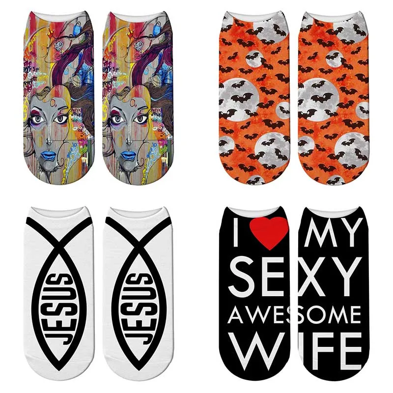 NEW Cute 3D Printed Graffiti Art Socks Harajuku Women Halloween Socks Funny Cotton Ankle Sock I Love My Sexy Awesome Wife
NEW Cute 3D Printed Graffiti Art Socks Harajuku Women Halloween Socks Funny Cotton Ankle Sock I Love My Sexy Awesome Wife