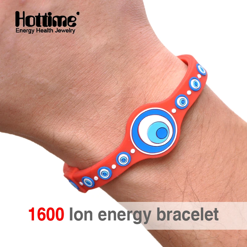 Hottime 1600 ion Bio Energy Unisex Trendy Silicone Rubber Flexible Wristband Wrist Band Cuff Bracelet Bangle For Women Men PROX2 | Украшения