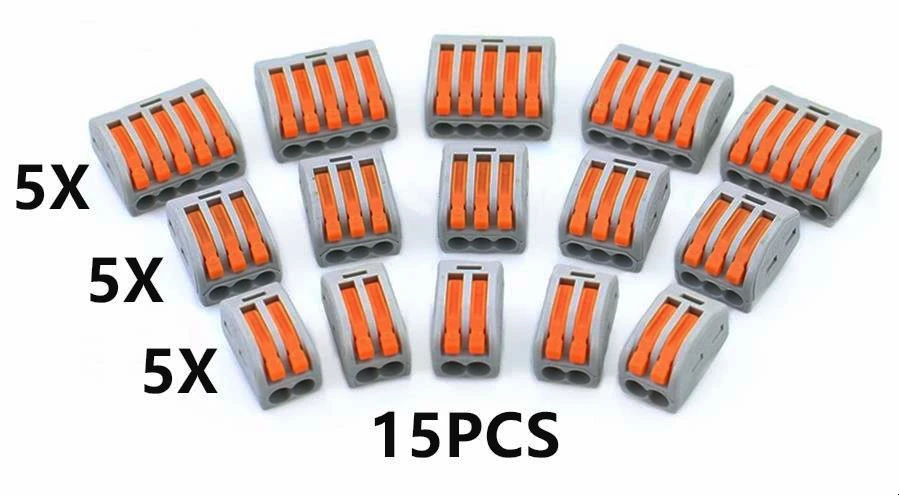 (15 шт./лот) рычаг разъемы 222- 412 413 415 2-полосная 3-сторонний выход распределительный щит на 5 терминалы 
(15 шт./лот) рычаг разъемы 222- 412 413 415 2-полосная 3-сторонний выход распределительный щит на 5 терминалы