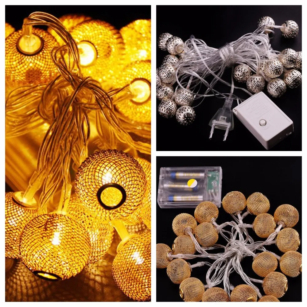 Night Light Moroco Metal Ball 4M 20LEDS DIY Christmas/Halloween Decorations Lantern for Home Holiday Lighting US/EU Plug
Night Light Moroco Metal Ball 4M 20LEDS DIY Christmas/Halloween Decorations Lantern for Home Holiday Lighting US/EU Plug