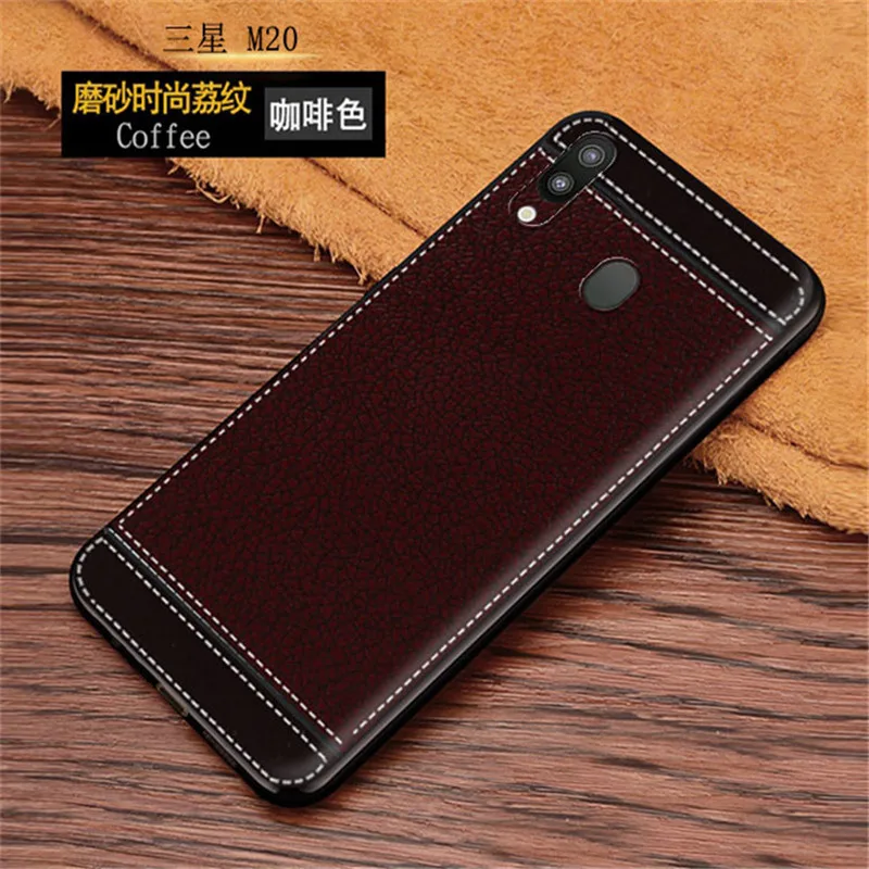 Силиконовый чехол Litchi Cortex для Samsung Galaxy M20 SM M205FD M 20 матовые противоударные мягкие