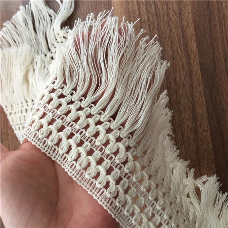 10Yard/Lot 12CM Cotton Beige Lace trim tassel fringe accessories clothing curtain table sweater DIY decorative
10Yard/Lot 12CM Cotton Beige Lace trim tassel fringe accessories clothing curtain table sweater DIY decorative